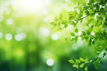 Fototapeta na wymiar Beautiful natural spring green blurred background