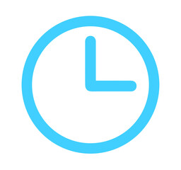 シンプルな水色の時計アイコン