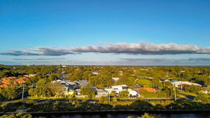 Aerial view of Busselton at sunset, Western Australia