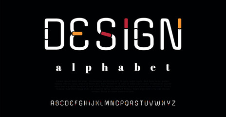 Design Minimal modern alphabet fonts. Typography minimalist urban digital fashion future creative logo font. vector illustration