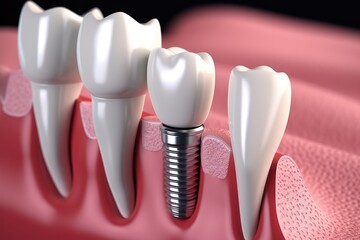 Closeup Of D Dental Teeth Implant Highquality Photo