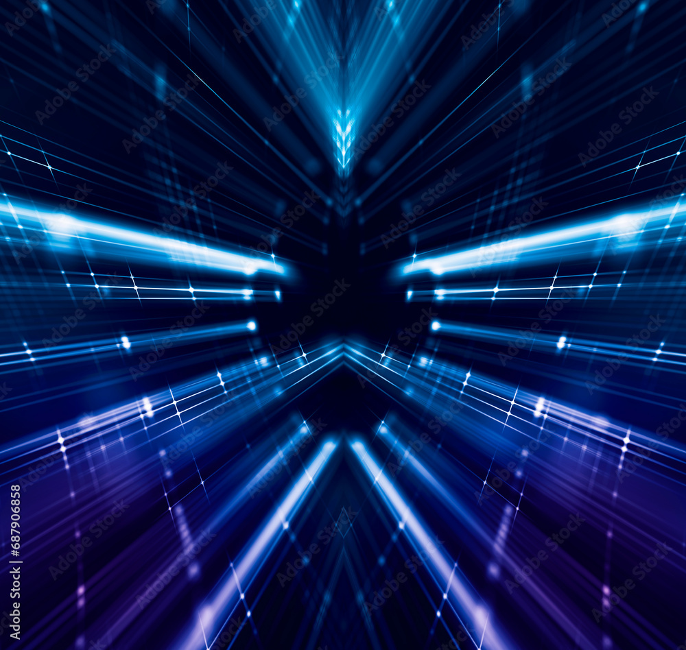 Poster abstract connecting dots and lines. big data visualization technology background.