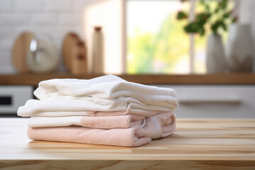 Fototapeta na wymiar clean towels, home laundry