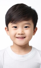 Smile of little Korean boy with healthy white teeth and hygiene Concept of advertising dentist and facial care