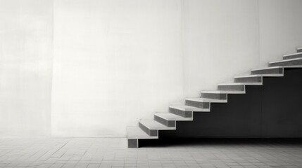 Stairs in an old building, black and white color, background 