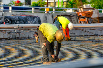 Road workers along Fort Lauderdale streets, Florida