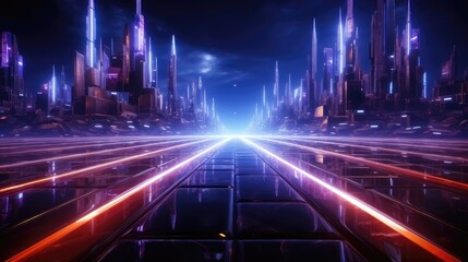 Golden Light Rays and Geometric Shapes. A Mesmerizing Visual Experience