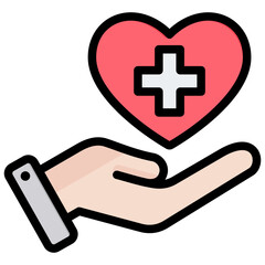 Life Insurance Outline Color Icon