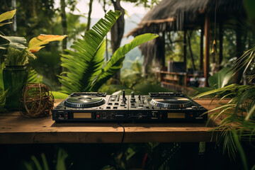  Unique outdoor DJ set in a serene natural setting, blending the art of music with the beauty of...