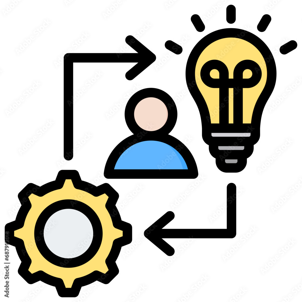 Poster technique outline color icon
