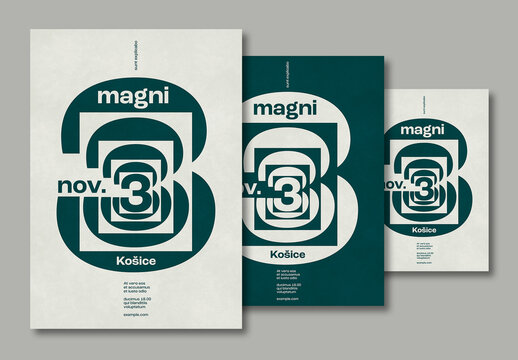 Minimalist Poster Design Layout with Staked Typography