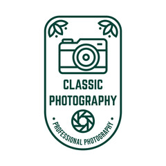 Camera logo vector icon illustration hipster vintage retro isolated on white background