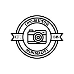 Camera logo vector icon illustration hipster vintage retro isolated on white background