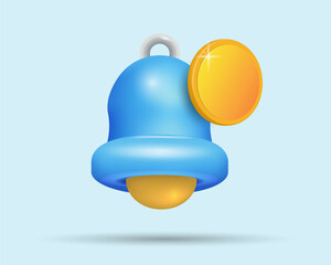 New message, payment notifications. 3d icon, vector image.
