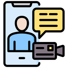 Video Chatting Outline Color Icon