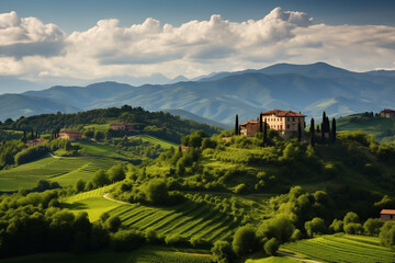landscape of Toscana mountains