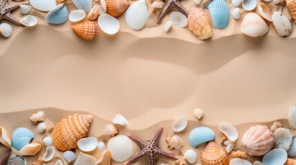 Obraz premium Background, texture of shells. The concept of rest, vacation, travel.
