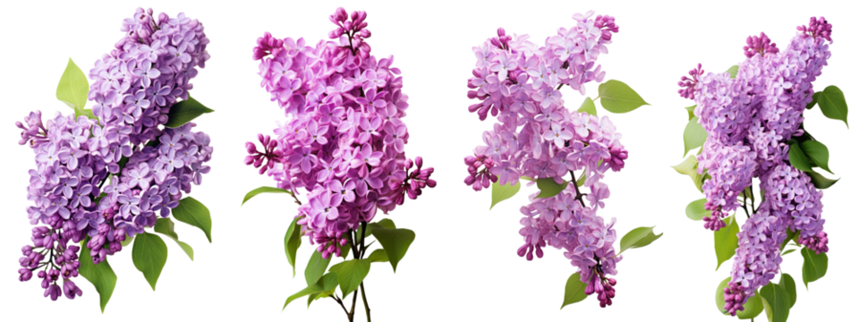 Pink lilac, spring flowers, isolated or white background