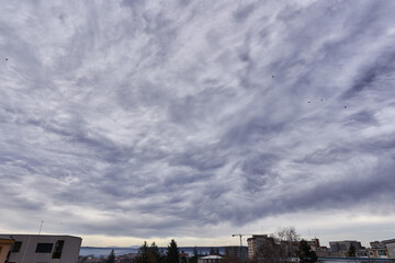 Fototapeta na wymiar Asperitas clouds above a town