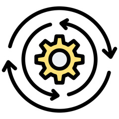 Process Outline Color Icon