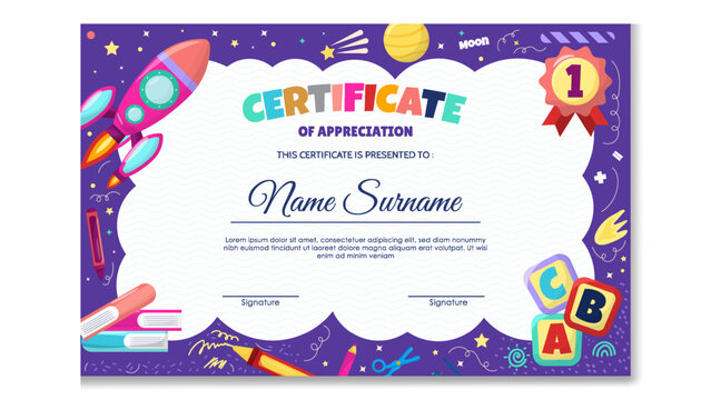 Fun Colorful Certificate Template for Kids