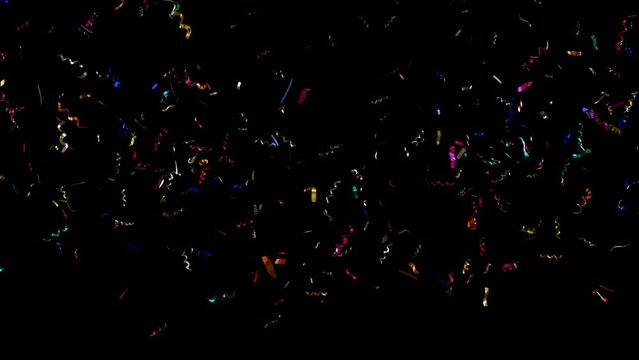 Colorful confetti rain animation. Alpha channel PNG codec (only original 4K version) transparent background. Streamlabs OBS Overlay. Graduation, Party, Happy Birthday, Wedding and New Year Concept	