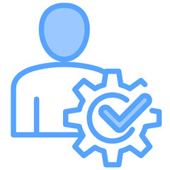 Fototapeta premium Managing Blue Icon