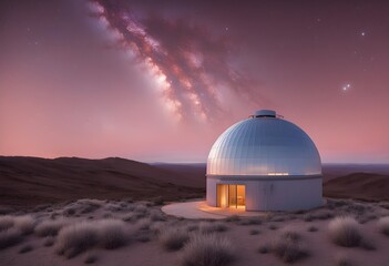 Fototapeta na wymiar Opalescent Observatory Astronomical Observatory Opalescent Glow Milky Way Merging