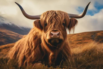 Crédence de cuisine en verre imprimé Highlander écossais scottish highland cow