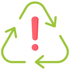 Warning Recycle Flat Icon