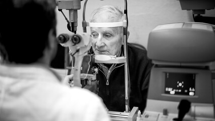 An elderly gentleman is seen by an ophthalmologist for retinal thrombosis