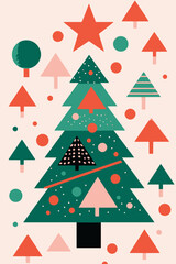 Festive christmas tree simple festive minimal background