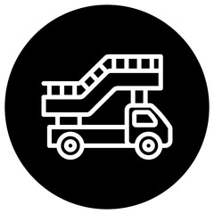 Ladder truck Vector Icon Design Illustration