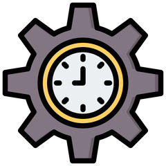 Business Time Outline Color Icon