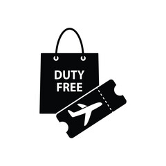 Duty free vector icon bag icon 