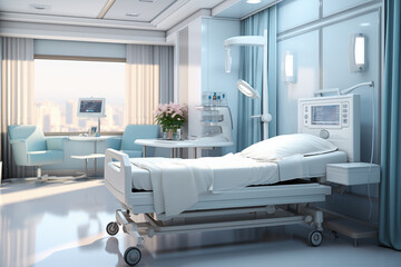 hospital bed in the room - Powered by Adobe