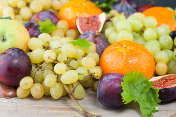 Fresh fruit. Healthy food background. Diet, nutrition and vitamin concept