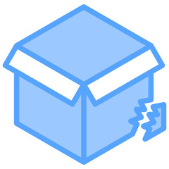 Broken Cardboard Blue Icon