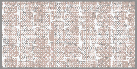 Rustic linen, washed coat surface tile jacquard, floral, line, geometric texture digital printing pattern design. Yarns for sports style. Vector fabric seamless Abstract natural textured for floors