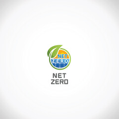 Net Zero Greenhouse Gas Emission Target Carbon Climate Neutral Logo Design