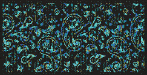 Floral abstract traditional orientation seamless pattern. Ajrakh pattern, Textile pattern, floral seamless design, Batik Indian, Motif Folk style, Indian