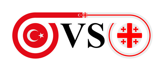 concept between turkey vs georgia. vector illustration isolated on white background