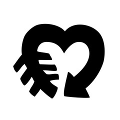 Arrow in a shape of a heart. Graphic design element for wedding invitation, birthday card, baby shower, Valentine's Day, scrapbooking. Vector illustration