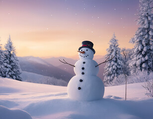 Obraz premium snowman in the snow
