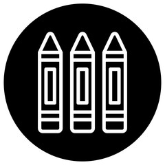 Pencil Crayon Vector Icon Design Illustration