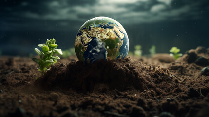 Picture of earth in spring soil