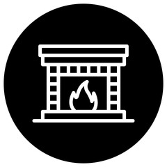 Fireplace Vector Icon Design Illustration