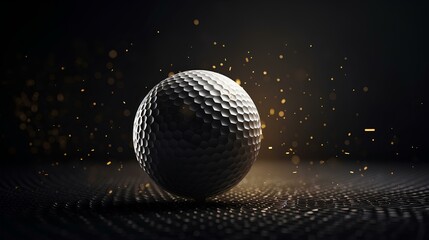 Golf ball. Low polygon line, triangles, and particle style design. generative AI