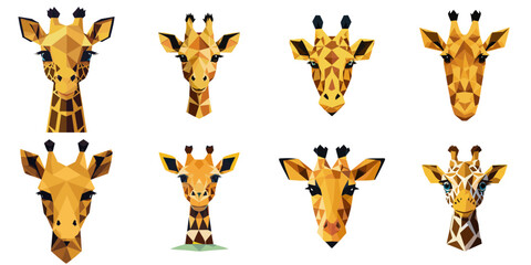 Naklejki  vector illustration of multiple polygons giraffe