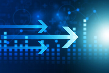 Business arrows shows success. 3d illustration..